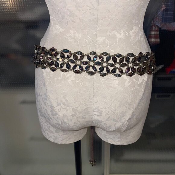 Womens Iridescent Multicolor Glass Beaded Decorative Bohemian Belt One Size - Picture 13 of 15